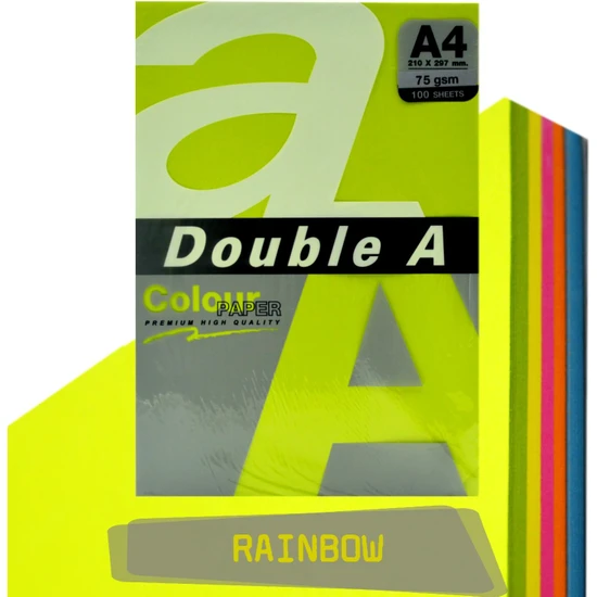 Double A Renkli Fotokopi Kağıdı 100 Lü A4 75 gr Rainbow 4