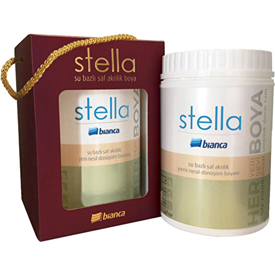 Stella- Su Bazlı Saf Akrilik Boya - Beyaz 500ML
