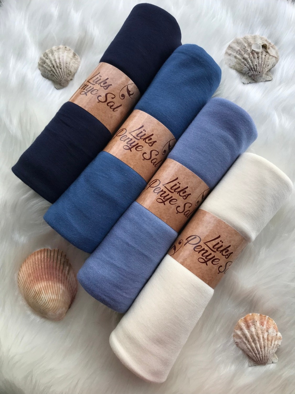 Naciye Sultan Tesettür Penye Şal 5'li Set (Siyah - Acı Kahve - Füme - Haki - Bordo) görsel 8