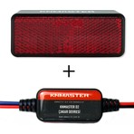 Knmaster STOP-500 Dikdörtgen Kırmızı Motosiklet LED + Knmaster D2 Animasyonlu Çakar Devresi