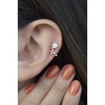 Sacce Scarves & Accessories Kelebekli Çiçek Temalı Kadın Piercing 316 l Çelikten Üretilmiştir