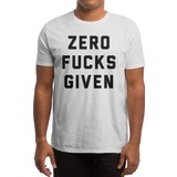 Fizello Zero Fucks Gıven Beyaz Spor Tişört