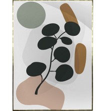 SHOP365 Yapraklar ve Şekiller Karışık Renkler Modern Poster P-001019