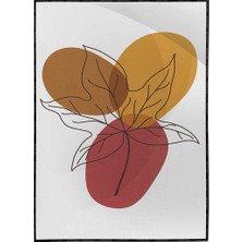 SHOP365 Yapraklar ve Şekiller Karışık Renkler Modern Poster P-000686