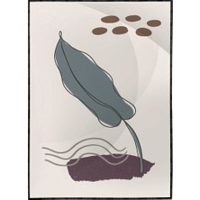 SHOP365 Yapraklar ve Şekiller Karışık Renkler Modern Poster P-000769