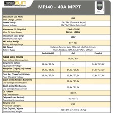 Mexxsun 40AH 12/24V Mppt Şarj Kontrol Cihazı