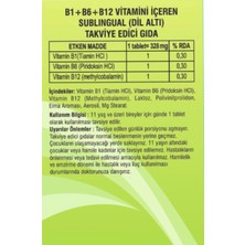 ORY B1 B6 B12 içeren Takviye Edici Dil Altı Gıda 30 Tablet
