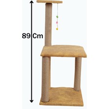 CTX Iki Katlı SÜNGERLİ Kedi Tırmalaması 89 cm   Stepli (4 Borulu) Büyük Tırmalama Tahtası