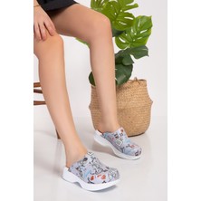 Nur Medikal Giyim Gri  Desenli Klasik Model  Erkek Ortopedik Sabo Terlik 290/190