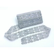 Nazarone Organze Pul Dantel 3545(951) 13,5mt-Gümüş