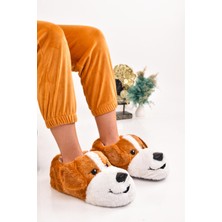 ModaOnn Unisex Köpek Figürlü Peluş Panduf Ev Pandufu Ev Botu