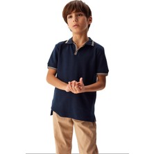 Nk Kids Erkek Çocuk Lacoste Yakalı Kısa Kol T-Shirt 44341 Lacivert