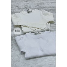 Mojo Bebek Mojo Kız Çocuk Basic Kaşkorse Body 3480 Beyaz