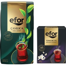 Efor Çay Efor Çamlıca Siyah Dökme Çay 1.000 gr + Tomurcuk Bergamot Aromalı 100 gr