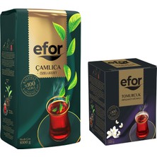 Efor Çay Efor Çamlıca Siyah Dökme Çay 1.000 gr + Tomurcuk Bergamot Aromalı 100 gr