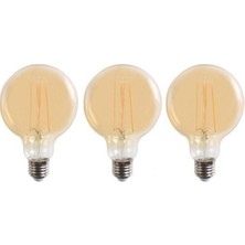 Grafen Rustik Edison Led Ampül E27 Duy G95 Glop Model 3 Adet 4 Watt