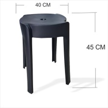 M3 Decorium Büyük Geniş Uzun Sağlam Sert Plastik Kırılmaz Hafif 45 cm Banyo Balkon Bahçe Oturak Tabure Sandalye