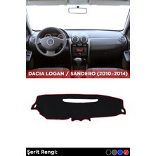 Tegin Dacıa Logan / Sandero (2010-2014) 3D Torpido Koruma Kılıfı - Ön Göğüs Kaplama - Kırmızı Şerit