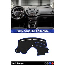 Tegin Ford Courıer Ekransız (2013-2020) 3D Torpido Koruma Kılıfı - Ön Göğüs Panel Kaplama - Mavi Şerit