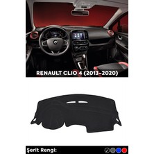 Tegin Renault Clıo 4 (2013-2020) 3D Torpido Koruma Kılıfı - Ön Göğüs Kaplama - Siyah Şerit