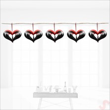 Süsle Bebek ve Parti 5'li Kalp Sarkıt Süs, 90 cm x 11 cm