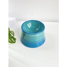 Seramik Kedi ve Köpek Mama Su Kabı Colorful Moon Bowl  (Turkuaz-Mavi)