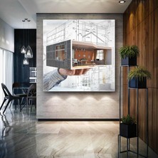 SML Tablo Mimarlık Ofisi Bina Tasarımı Inşaat Mühendisliği Kanvas Tablo