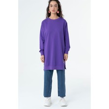 Soul 30644 Bisiklet Yaka 2 Iplik Tunik Mor