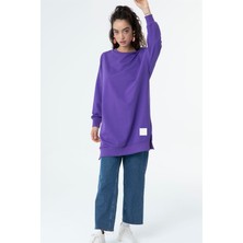 Soul 30644 Bisiklet Yaka 2 Iplik Tunik Mor