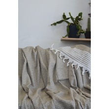 Mutlu Çeyiz Diamond Pamuklu Kolları Örten Kanepe Çekyat Örtüsü Çok Amaçlı 180X300 cm Kahverengi Koltuk Örtüsü