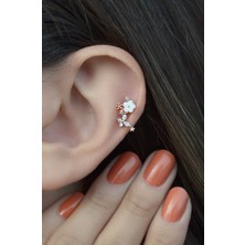 Sacce Scarves & Accessories Kelebekli Çiçek Temalı Kadın Piercing 316 l Çelikten Üretilmiştir