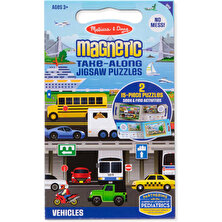 Melissa and Doug Mıknatıslı 2 Adet 15 Parçalı Yapboz Seti - Araçlar Puzzle