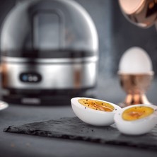 Arendo - Yumurta Pişirici Paslanmaz Çelik Sıcak Tutma Fonksiyonu ile | Gösterge Işığı ile Fonksiyon Seçme Düğmesi | Ayarlanabilir Sertlik Derecesi | 1 - 7 Yumurta