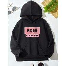 Me You Kids Siyah Blackpink Rose Hoodie