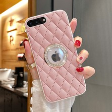 Zebana Apple iPhone 8 Plus Kılıf Zebana Diamond Deri Kılıf Rose Gold