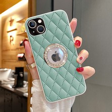 Zebana Apple iPhone 14 Kılıf Zebana Diamond Deri Kılıf Açık Yeşil