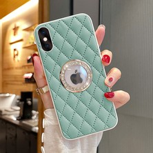 Zebana Apple iPhone x Kılıf Zebana Diamond Deri Kılıf Açık Yeşil