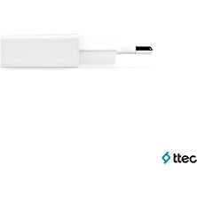 Ttec 2023 Smart Fast Charger 2.1A Apple Uyumlu Seyahat Şarj Aleti + Lightning USB Kablo