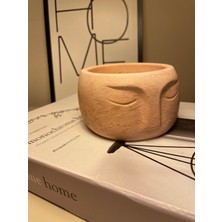 Kum's Design Dekoratif Face Vazo Saksı Mumluk