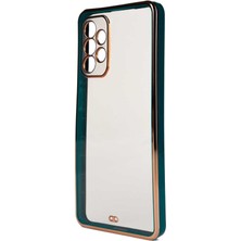 MobaxAksesuar Samsung Galaxy A32 4g Kılıf Köşeli Gold Şeffaf Kapak