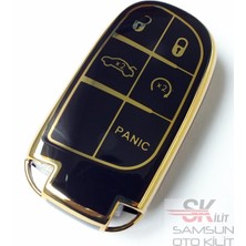 Skilit Samsun Oto Kilit Jeep Chrysler Dodge Nano Silikon Anahtar Kılıfı Kumanda Kılıfı Siyah