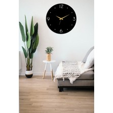 Arteka Design Neva Metal Siyah 49 cm Sessiz Akar Mekanizmalı Duvar Saati