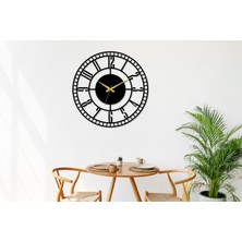 Arteka Design Clasico Minute Metal Siyah 49 cm Sessiz Akar Mekanizmalı Duvar Saati