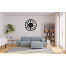 Arteka Design Clasico Minute Metal Siyah 49 cm Sessiz Akar Mekanizmalı Duvar Saati