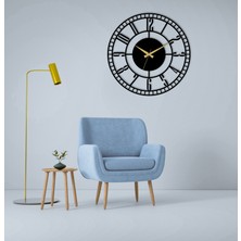 Arteka Design Clasico Minute Metal Siyah 49 cm Sessiz Akar Mekanizmalı Duvar Saati