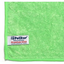 Polikur Premium Mikrofiber Genel Temizlik Bezi Yeşil 40X40 cm - 3 Adet