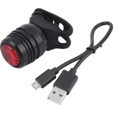 Profisher Bisiklet LED Kuyruk Ikaz Işık Şarj Edilebilir Dahili Pil Edilebilir USB Kablo  Siyah