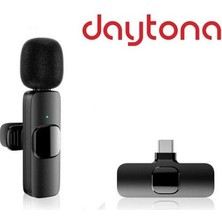 Daytona K9T Type-C Wireless (Kablosuz), Android Telefon, Tablet Yaka Mikrofonu