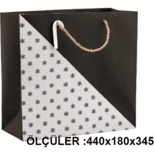 Gıpta 44×35×18 cm Kartaneli Siyah Beyaz Hasır Saplı Pleksi Figürlü Cavita B6 Lüks Yılbaşı Hediyelik Çanta