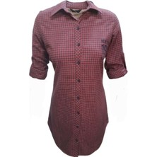 Primoda Rimoda 7421 Kadın Kaşmir Içi Kürklü Önü Düğmeli Tunik - Bordo